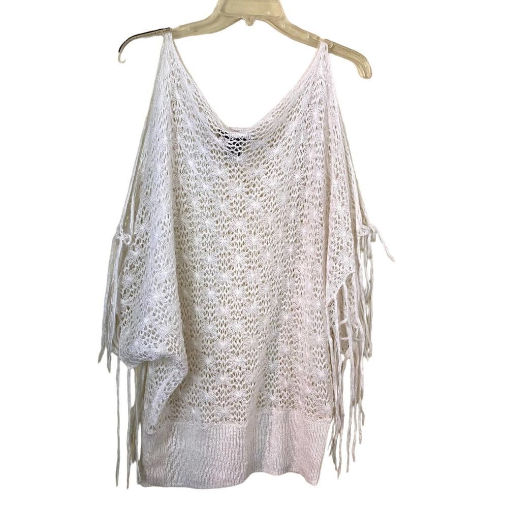 Vintage Arden B Crochet Cold Shoulder Top Size Large